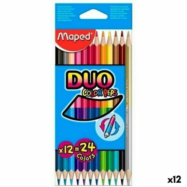 Färgpennor Maped Duo Color' Peps Multicolour 12 Delar Dubbel ände (12 antal)