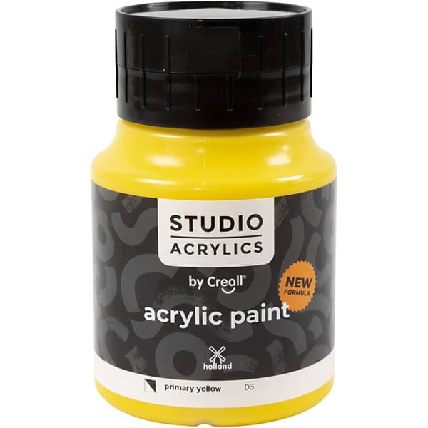 Creall Studio Akrylfärg - Semi Opaque - Primary Yellow (06) - 500 ml