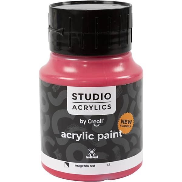 Creall Studio Akrylfärg - Semi Opaque - Magenta Red (13) - 500 ml
