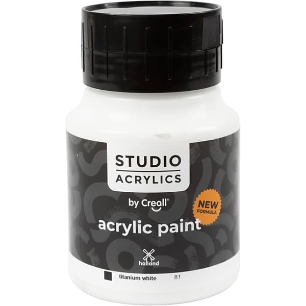 Creall Studio Akrylfärg - Täckande - White (81) - 500 ml