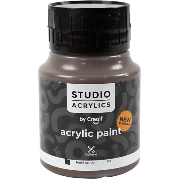 Creall Studio Akrylfärg - Täckande - Burnt Umber (69) - 500 ml