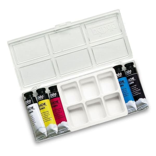 2 lådor med 5 tuber gouachefärg + palett - 5 x 10 ml