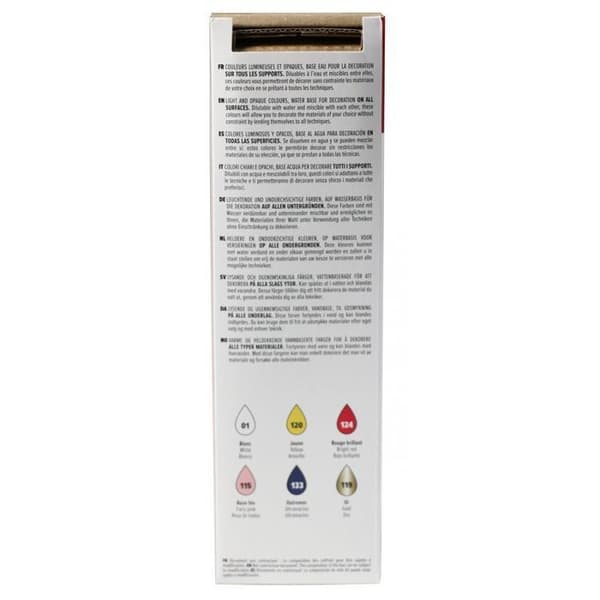 Initieringslåda - PEBEO - Dekorativ färg - 6 krukor à 20 ml - Vit färg - Blandat