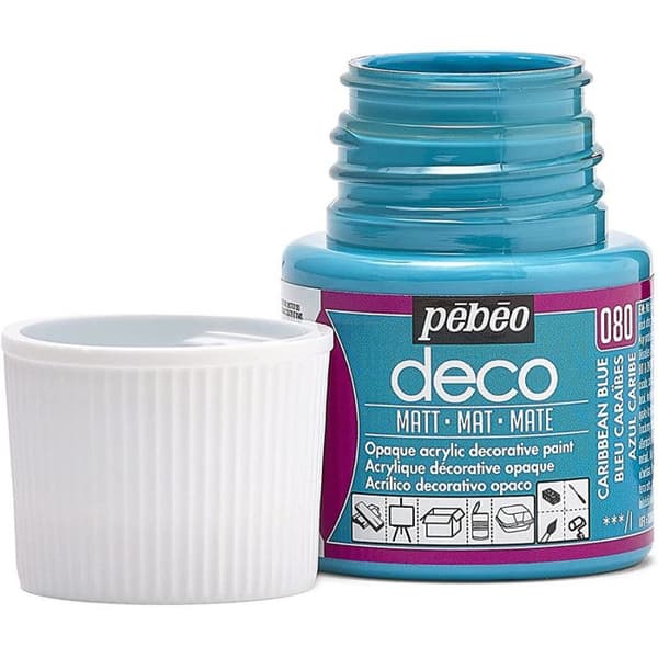 Acrylfärg - Pébéo - P.BO Déco - Karibblå - Matt - 45ml