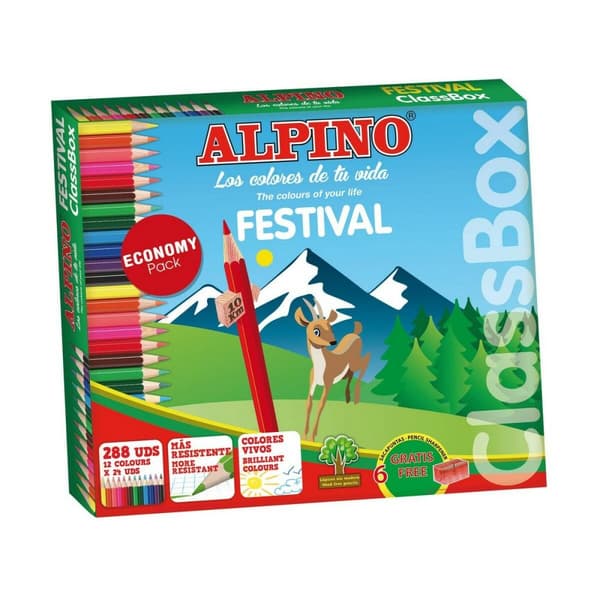 Farveblyanter Alpino Festival 288 enheder Multifarvet