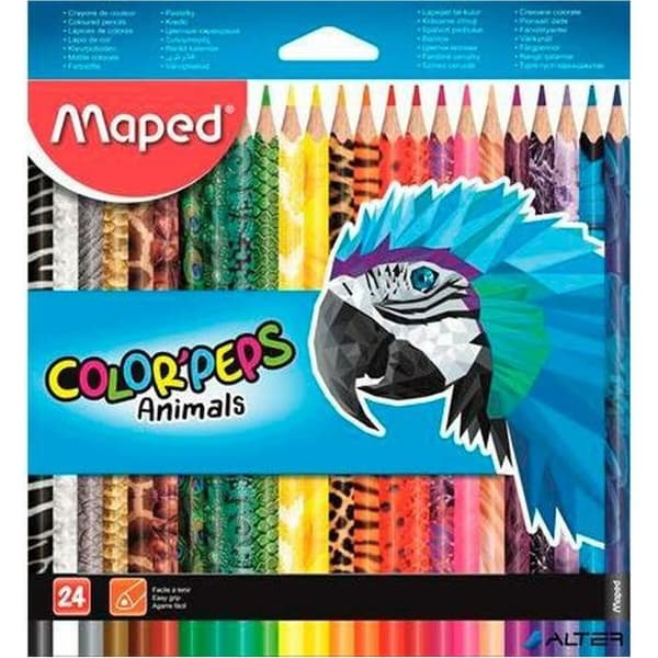 Farveblyanter Maped Animals Color' Peps Multifarvet 24 Dele (12 enheder)