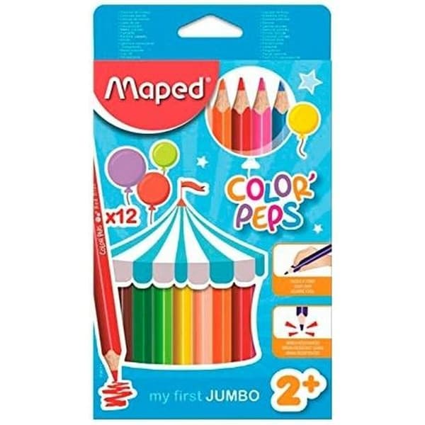 Farveblyanter Maped Jumbo Color' Peps Multifarvet 12 Dele (12 enheder)