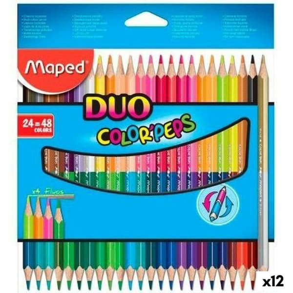 Farveblyanter Maped Duo Color' Peps Multifarvet 24 Dele Dobbelt afsluttet (12 enheder)