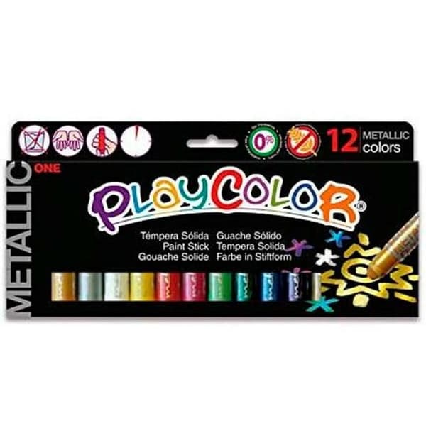 Tempera Playcolor Metallic One 12 Dele