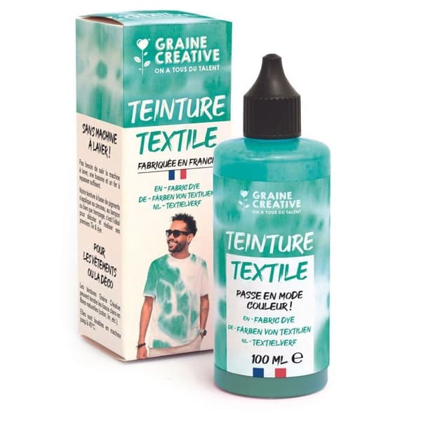 Textilfärg 100 ml slips och stanseffekt - turkosblå