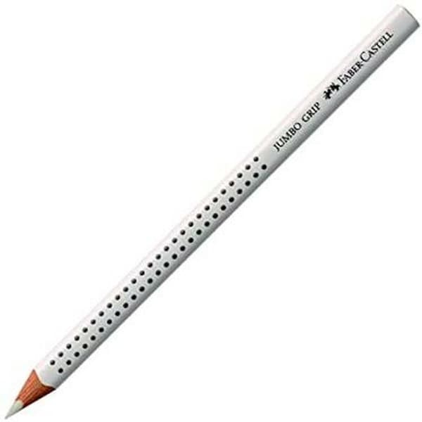 Färgpennor Faber-Castell Jumbo Grip Vit (12 antal)
