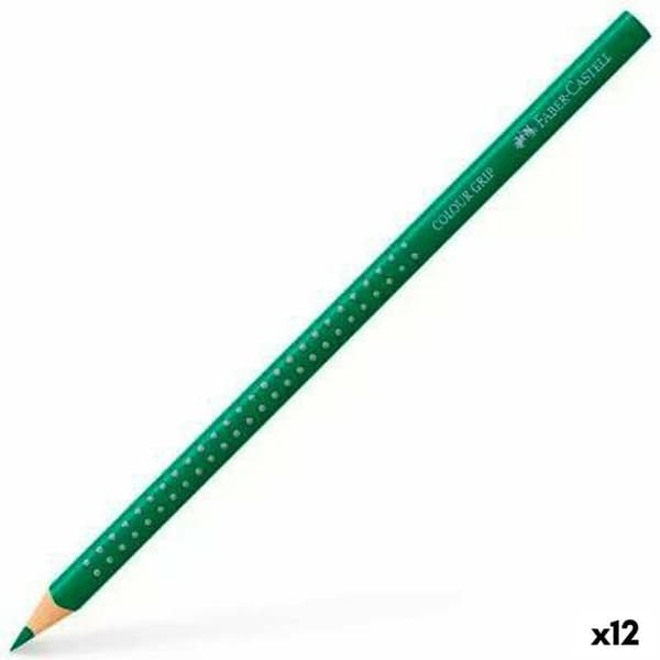 Färgpennor Faber-Castell Colour Grip Smaragdgrön (12 antal)