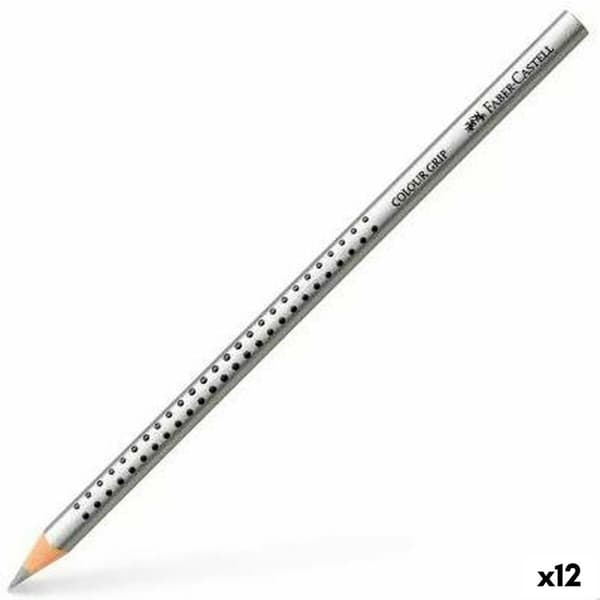 Fargeblyanter Faber-Castell Colour Grip Sølv (12 enheter)