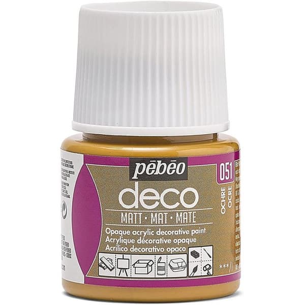 Akrylfärg - Pébéo - P.BO Déco - Matt ockra - 45ml - Matt finish