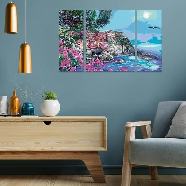 CreArt 80x50 cm - Triptyk - 5 land - Serie Tryptic art nummer - 00023529 - Från 12 år