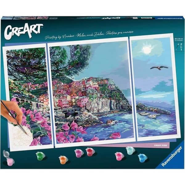 CreArt 80x50 cm - Triptyk - 5 land - Serie Tryptic art nummer - 00023529 - Från 12 år
