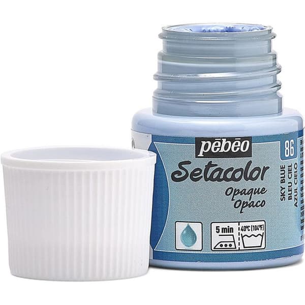 Textilfärg - Pébéo - Setacolor opaque - Himmelsblå N°86 - 45ml - Blandat