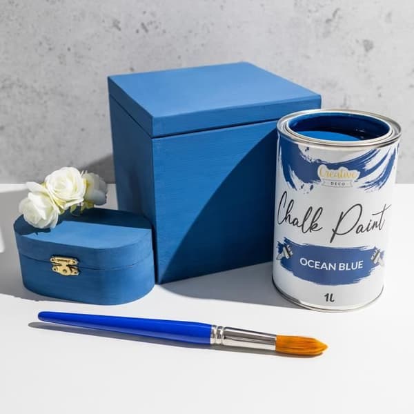 Ocean Blue Chalk Paint - CREATIVE DECO - 1L - Matt och tvättbar
