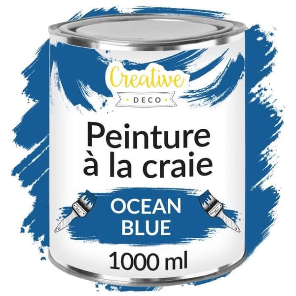 Ocean Blue Chalk Paint - CREATIVE DECO - 1L - Matt och tvättbar