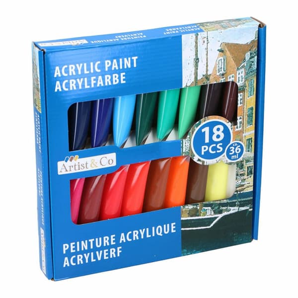 Akryylimaalisarja Artist&CO 18 Kappaletta 36 ml