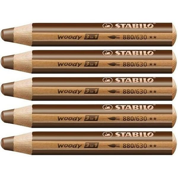 Farveblyanter Stabilo Woody Brun 3-i-1 (5 enheder)