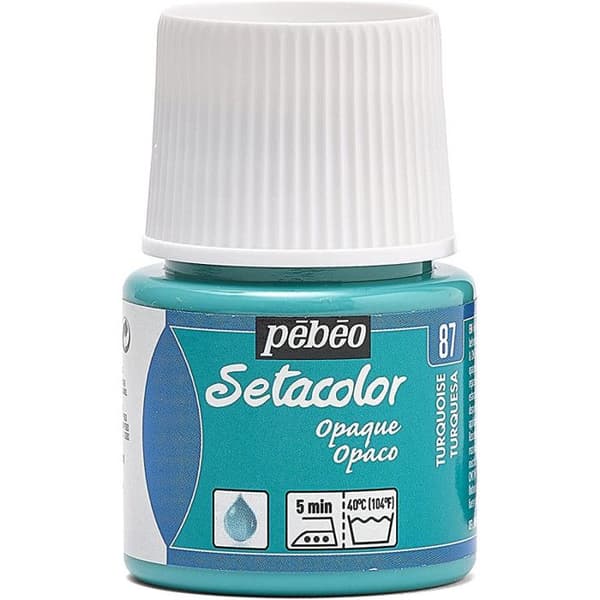 Textilfärg - Pébéo - Setacolor opak - Turkos N°87 - 45ml - Intensiva färger