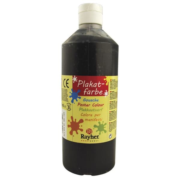 Affischfärg Svart Flaska på 500 ml