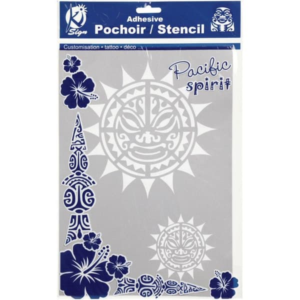 Självhäftande stencil för tyg - Maori sol - A4 - Ki-Sign