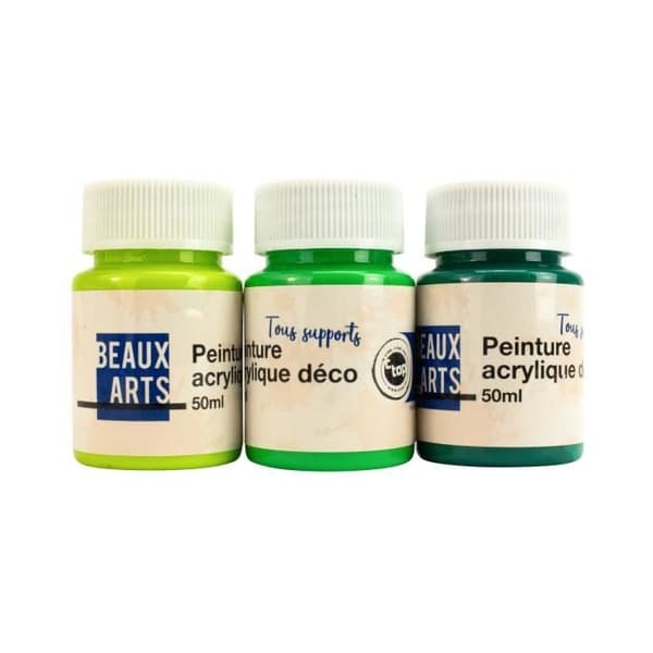 Akrylfärg - MEGACREA DIY - Nyanser av grönt - 50ml - 3 stycken - Blandat