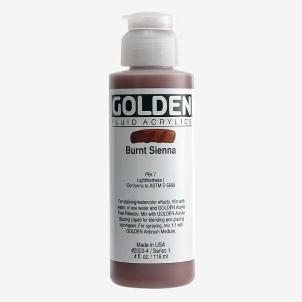 Gyllene: Flytande akrylfärg: 119ml (4oz): Bränd Sienna