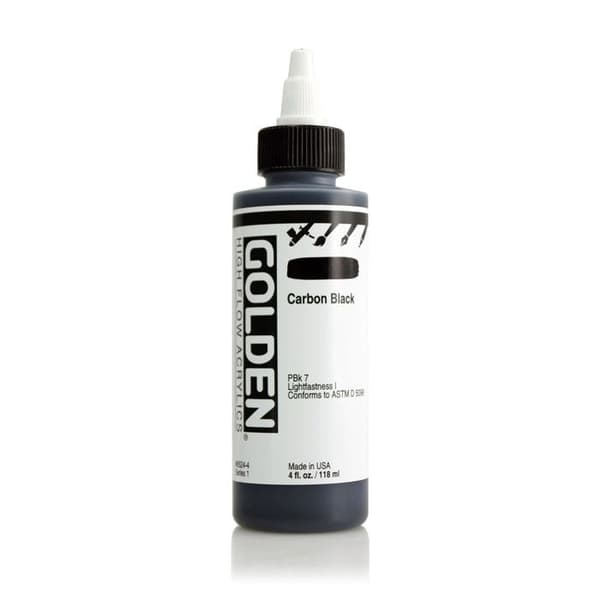 Akrylfärg - Golden - High Flow - 119ml - Karbon Svart - Idealisk för illustration