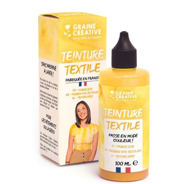 Textilfärg 100 ml slips and die effekt - gul