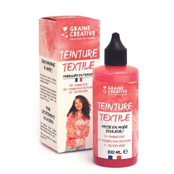 Textilfärg 100 ml slips och stanseffekt - korall