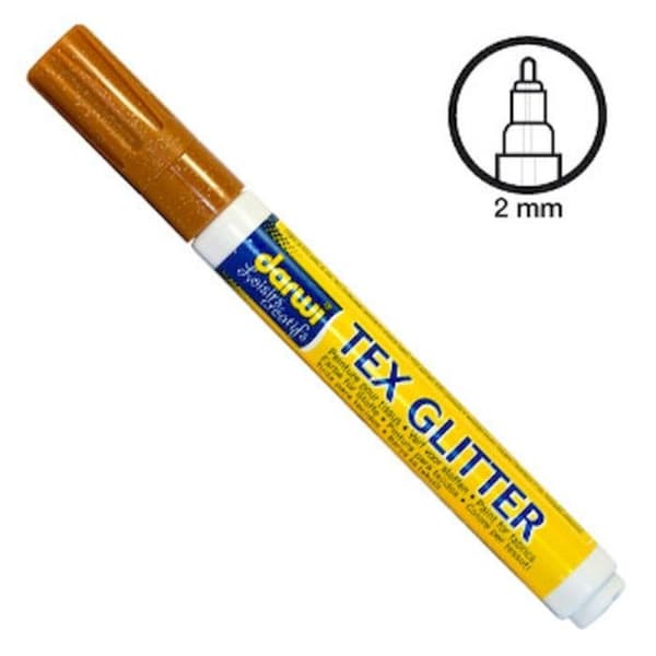 Glittrig bronsfärgad textilpenna