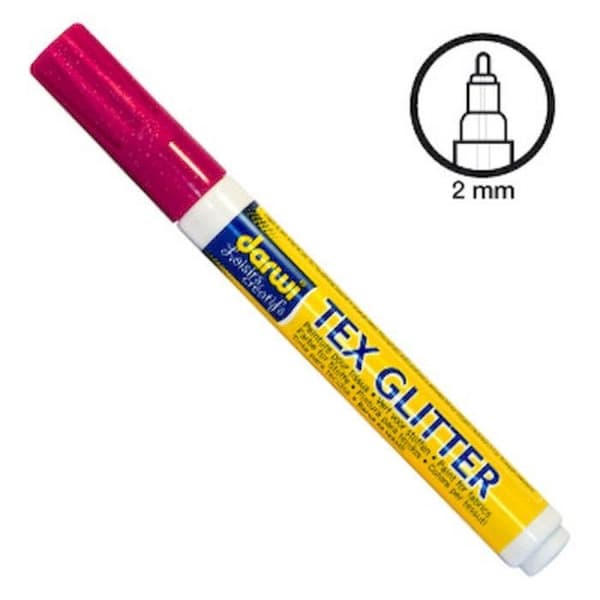 Felttusch för tyg Karmin glittrig