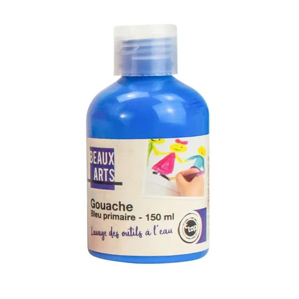 Gouache för barn - Ej specificerat - Primär blå - 150 ml - Tvättbara färger - Vattenlösliga verktyg