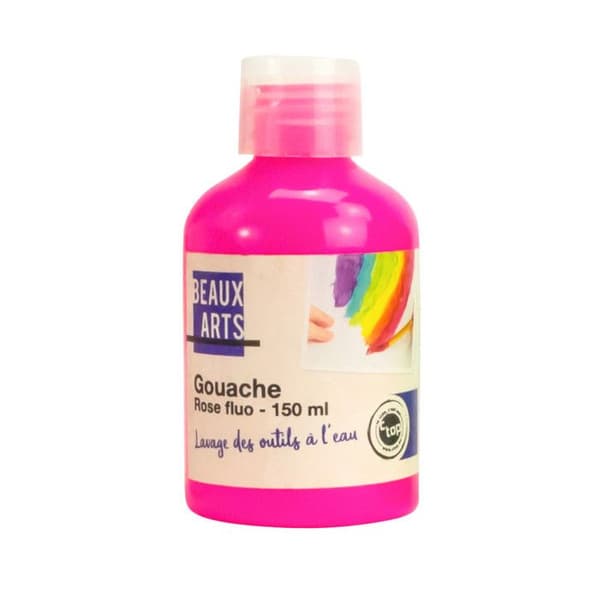 Gouache för barn - icke specificerad - fluorescerande rosa - 150 ml - vattenlöslig - klara färger