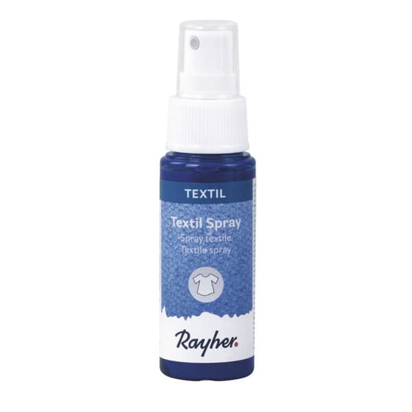 Textilspray - RAYHER - Ultrablå - 50ml flaska - Ljusresistent - För lätta tyger