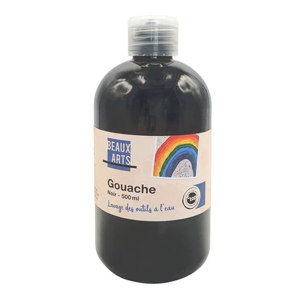 Gouache tillverkad i Frankrike Svart 500 ml