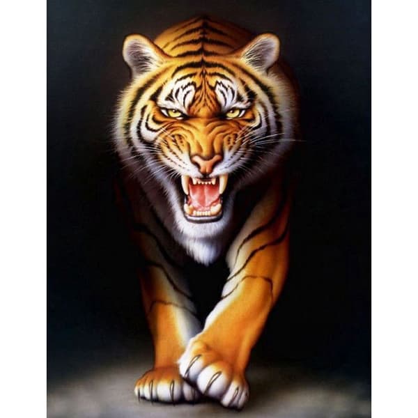 Målning - MegaCrea - Tiger - 40 x 50 cm - DIY-kit - Från 8 år