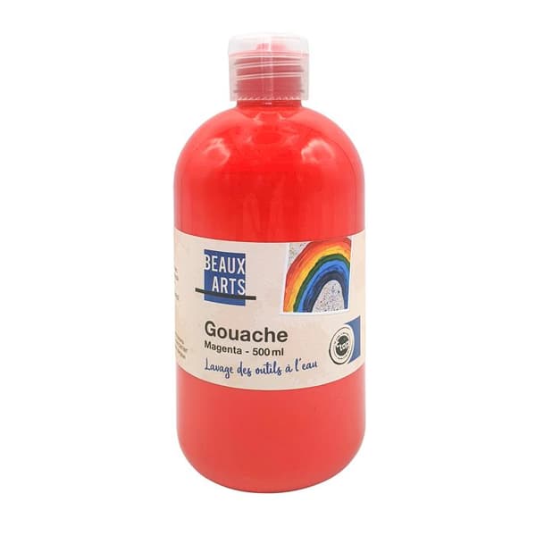 Gouache - MegaCrea DIY - Röd primär - 500 ml - Tillverkat i Frankrike - Från 3 år