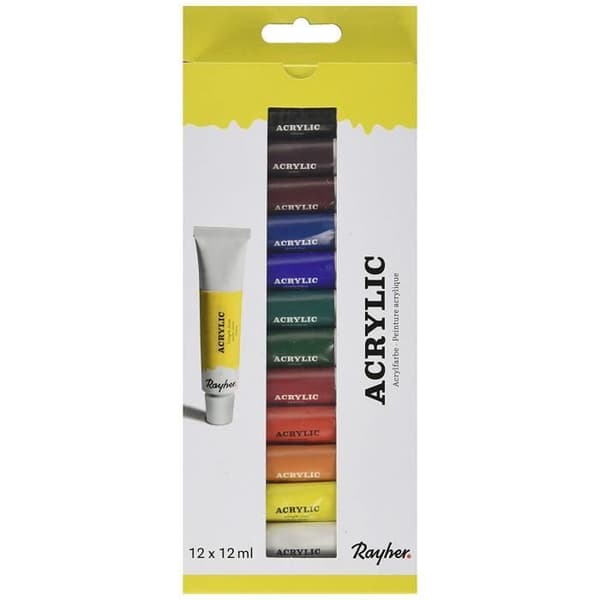 Rayher Hobby Rayher Set dartiste akrylmålarfärger 12 färger 2.6 x 1 05 x 0.21 cm - 38925000