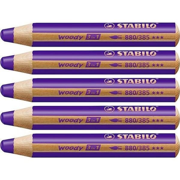 Farveblyanter Stabilo Woody Violet 3-i-1 (5 enheder)