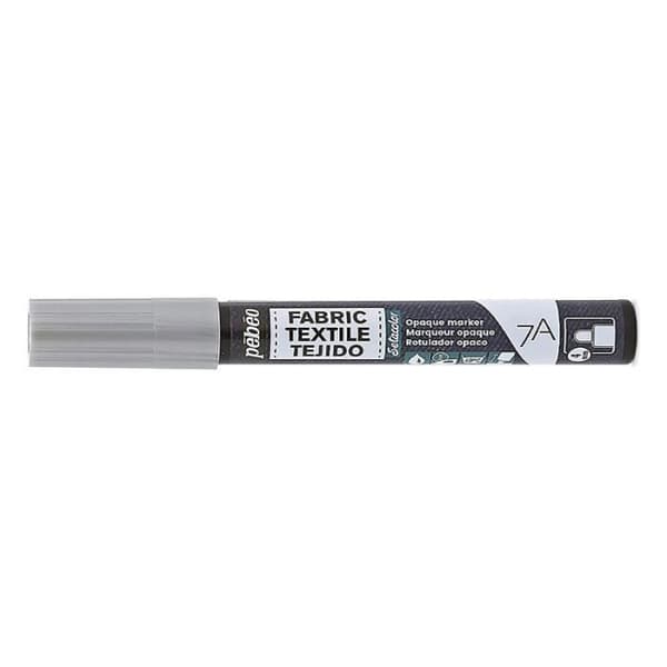 Markör - Filttusch - Textil - Silver - Setacolor - Pébéo - Rund spets - 4 mm