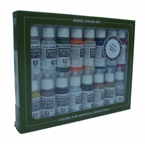 VAL70101 - Modellfärgset - Folkstone Basics (x16) - Modelleringsfärger i plast