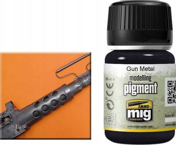 Pigment - bindemedel - gummi arabicum Vallejo - 2018824 - Ammo: Modelleringspigment - Gun Metal (35 ml)