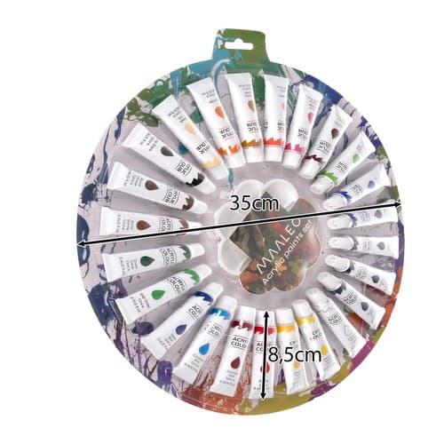Akrylmaling Sæt 24 farver 12ml