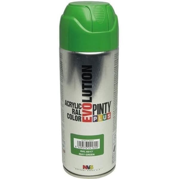 PINTY - Sprayfärgsburk 400ml grön RAL 6017 blank.