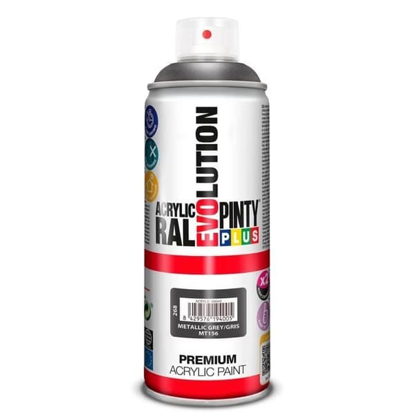 Sprayfärg - plus evolution - grå metallic NVS268 - 400 mL