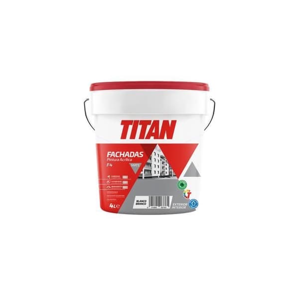 Akrylfärg - Titan - F-4 - Vit - 4l - Matt